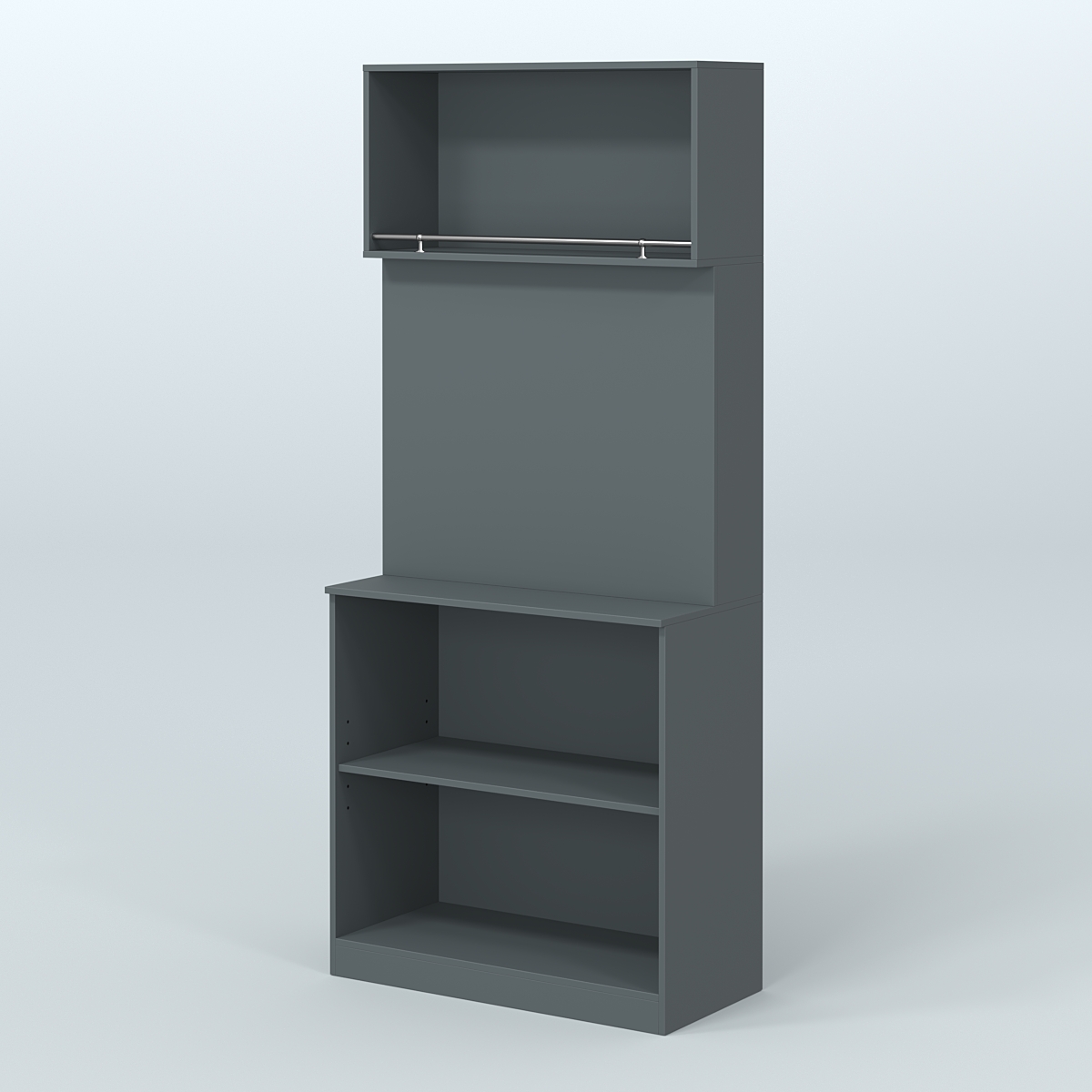 Специализи- рованный прямоугольный стеллаж из ДСП под врезные краны для магазина разливного пива и рыбы BEER&FISH-СПД-01 Темно-Серый