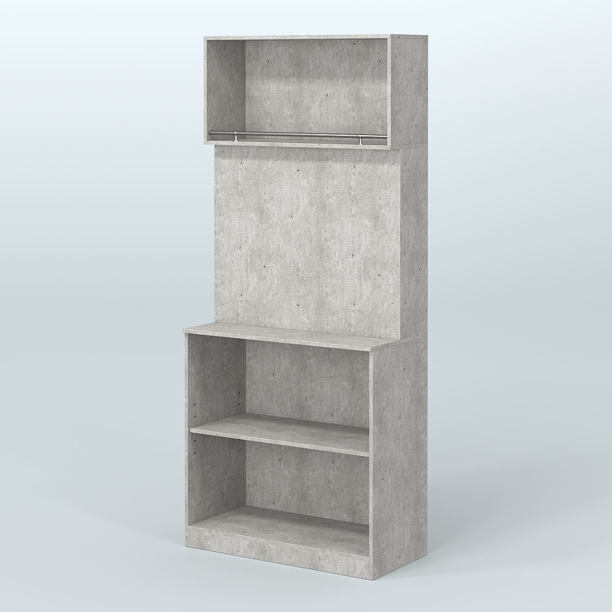 Специализи- рованный прямоугольный стеллаж из ДСП под врезные краны для магазина разливного пива и рыбы BEER&FISH-СПД-01 Метрополитан Грей