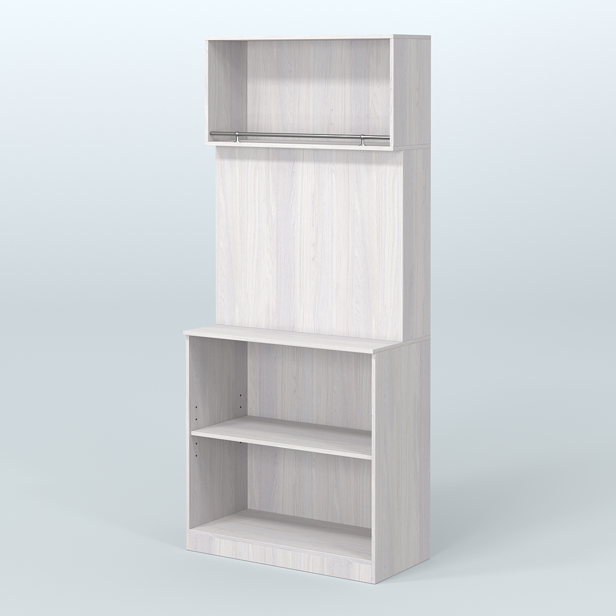 Специализи- рованный прямоугольный стеллаж из ДСП под врезные краны для магазина разливного пива и рыбы BEER&FISH-СПД-01 Ясень Анкор светлый