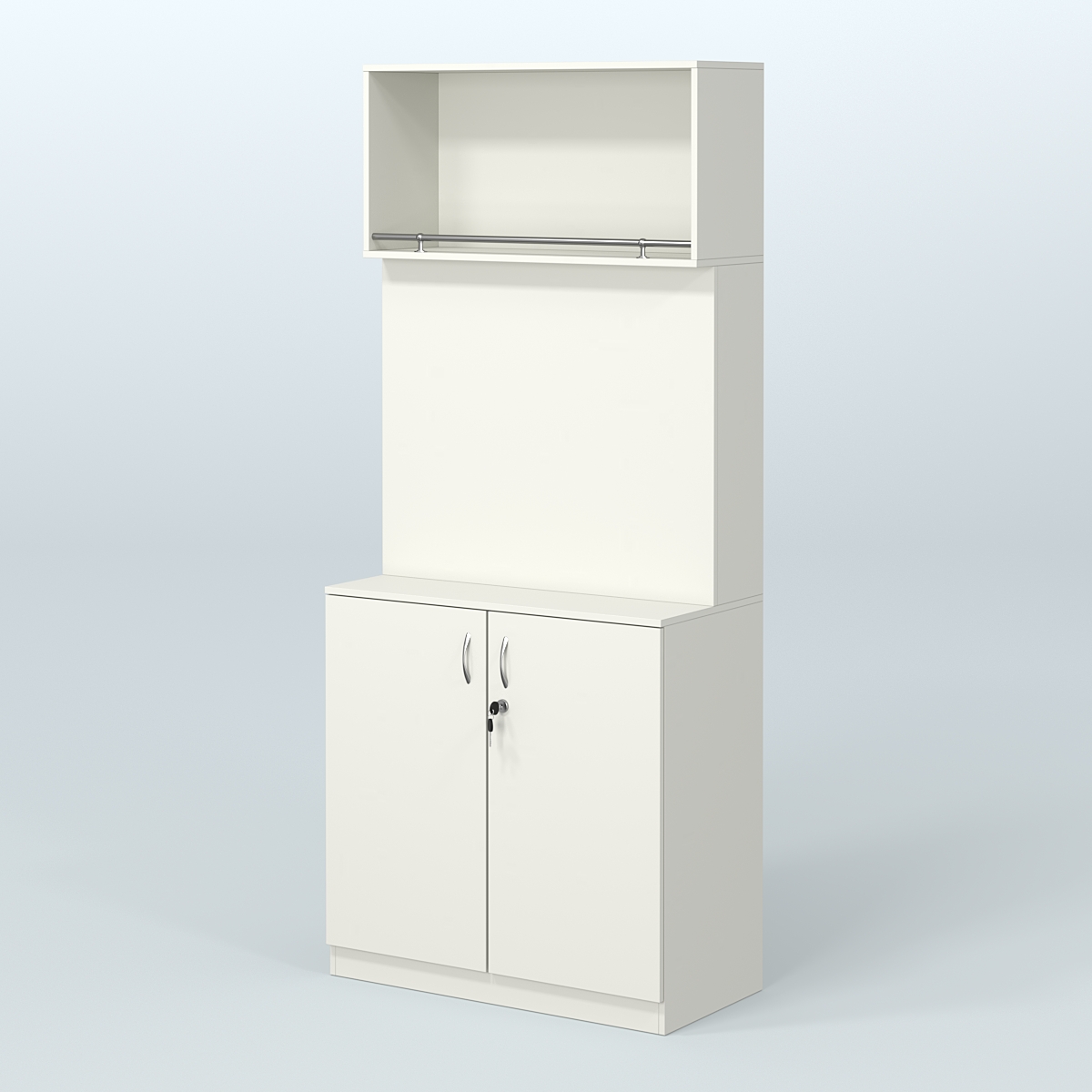 Специализи- рованный стеллаж с дверками из ДСП под врезные краны в магазин разливного пива и рыбы BEER&FISH-СПД-02 Белый