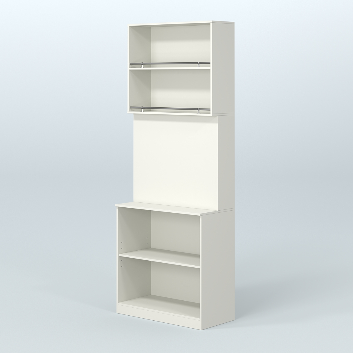 Высокий специализи- рованный стеллаж из ДСП под врезные краны с полками для магазина разливного пива и рыбы BEER&FISH-СПД-03 Белый