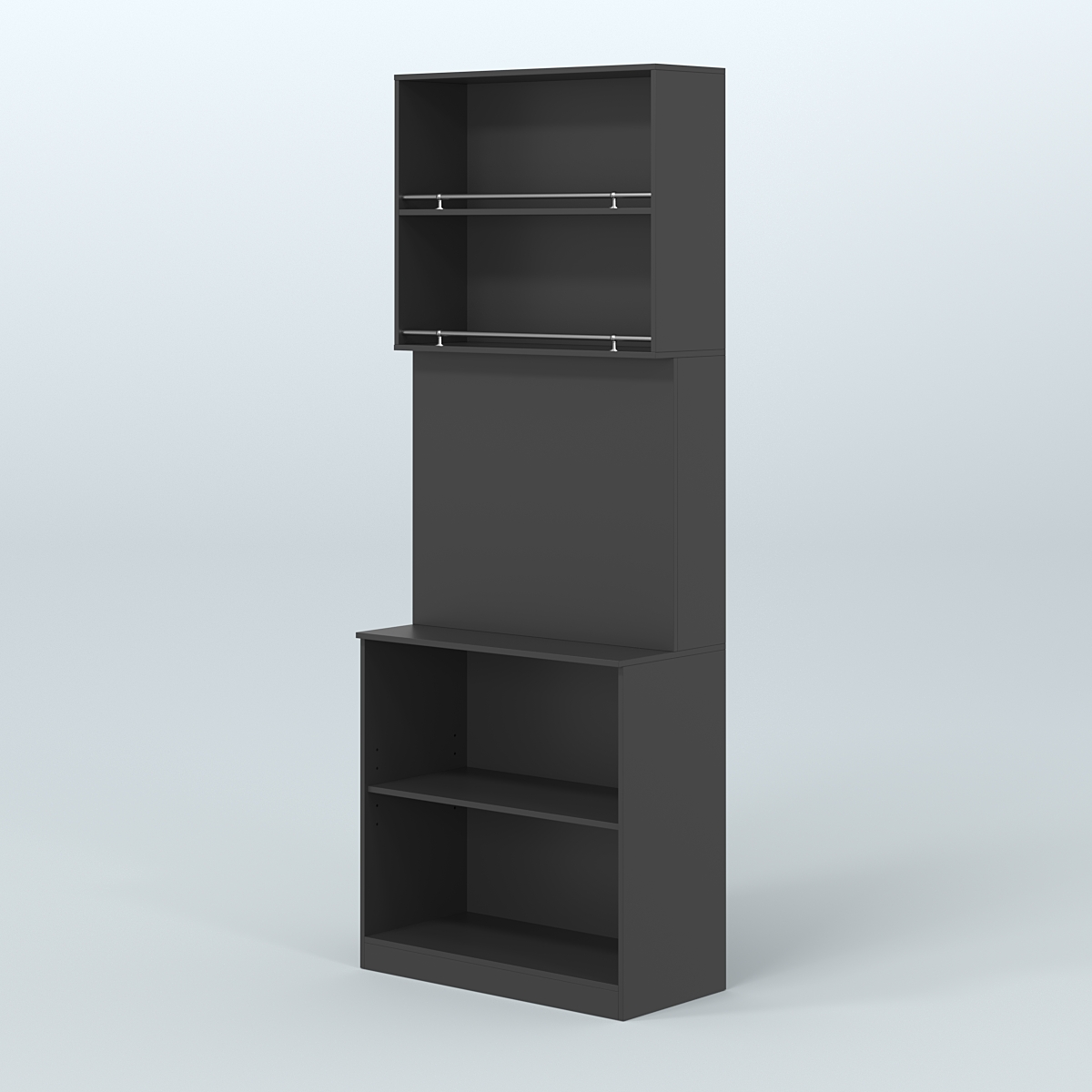 Высокий специализи- рованный стеллаж из ДСП под врезные краны с полками для магазина разливного пива и рыбы BEER&FISH-СПД-03 Черный