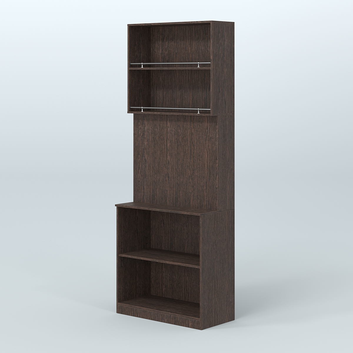 Высокий специализи- рованный стеллаж из ДСП под врезные краны с полками для магазина разливного пива и рыбы BEER&FISH-СПД-03 Дуб Венге