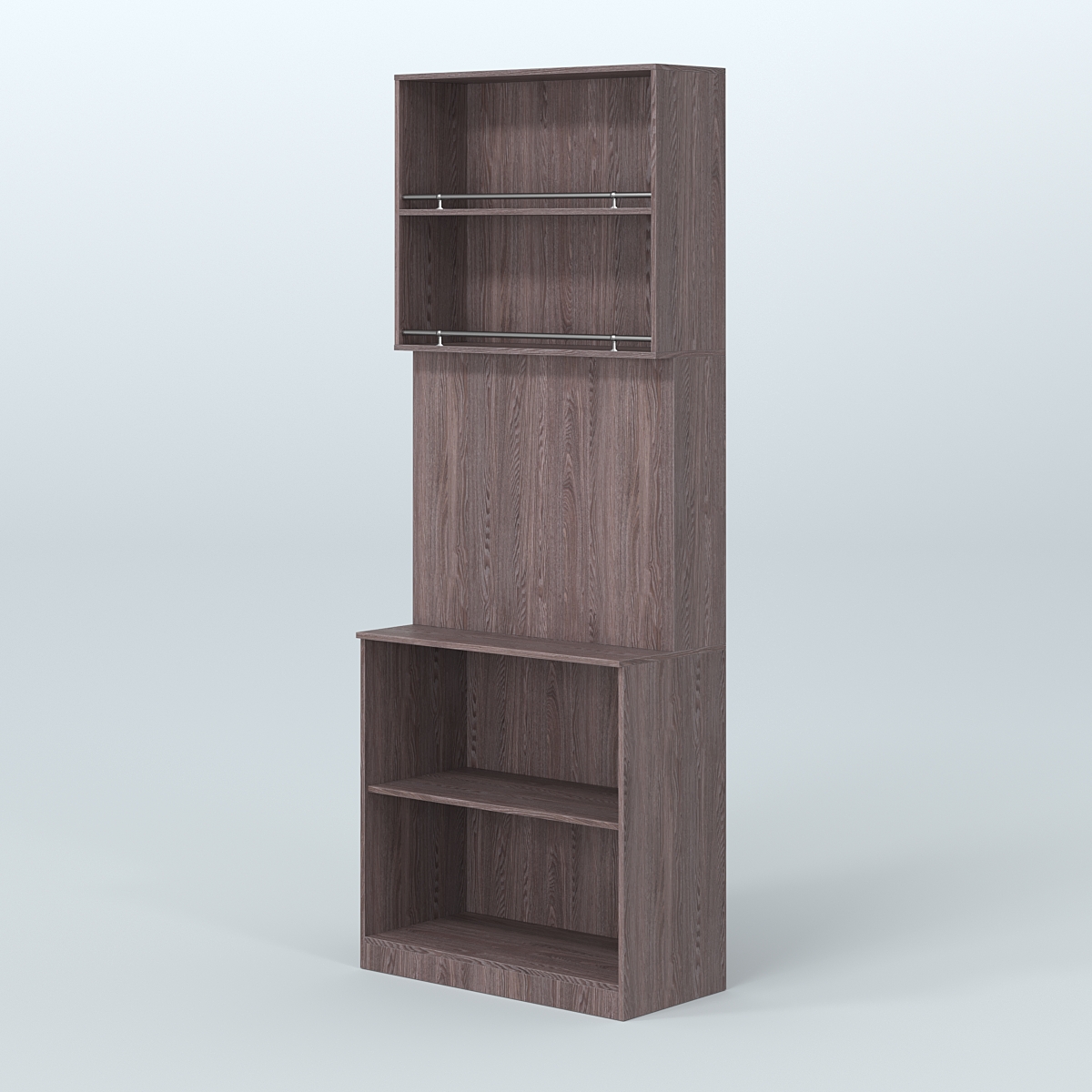 Высокий специализи- рованный стеллаж из ДСП под врезные краны с полками для магазина разливного пива и рыбы BEER&FISH-СПД-03 Ясень Анкор темный