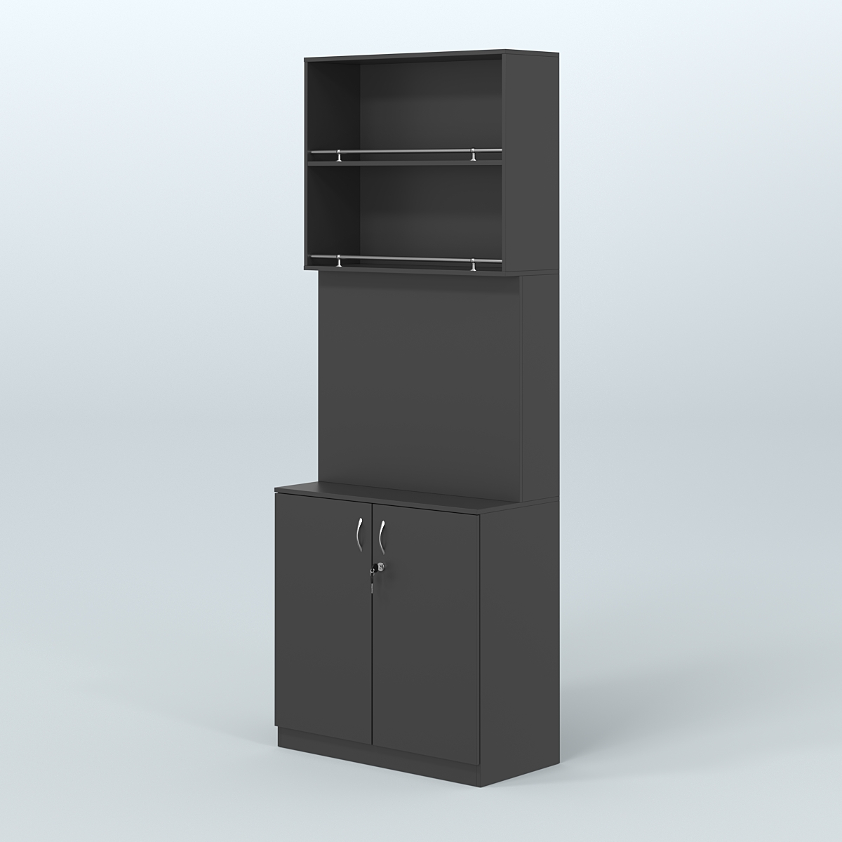 Высокий специализи- рованный стеллаж из ДСП под врезные краны с накопителем для магазина разливного пива и рыбы BEER&FISH-СПД-04 Черный