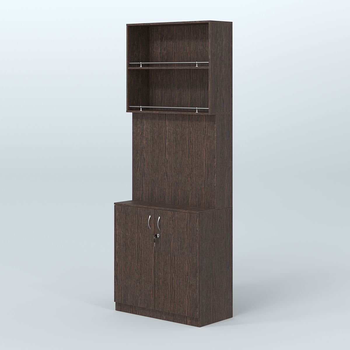 Высокий специализи- рованный стеллаж из ДСП под врезные краны с накопителем для магазина разливного пива и рыбы BEER&FISH-СПД-04 Дуб Венге