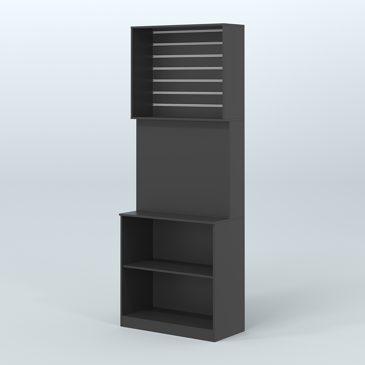 Высокий специализи- рованный стеллаж из ДСП под врезные краны с экономпанелью для продажи разливного пива и рыбы BEER&FISH-СПД-05 Черный