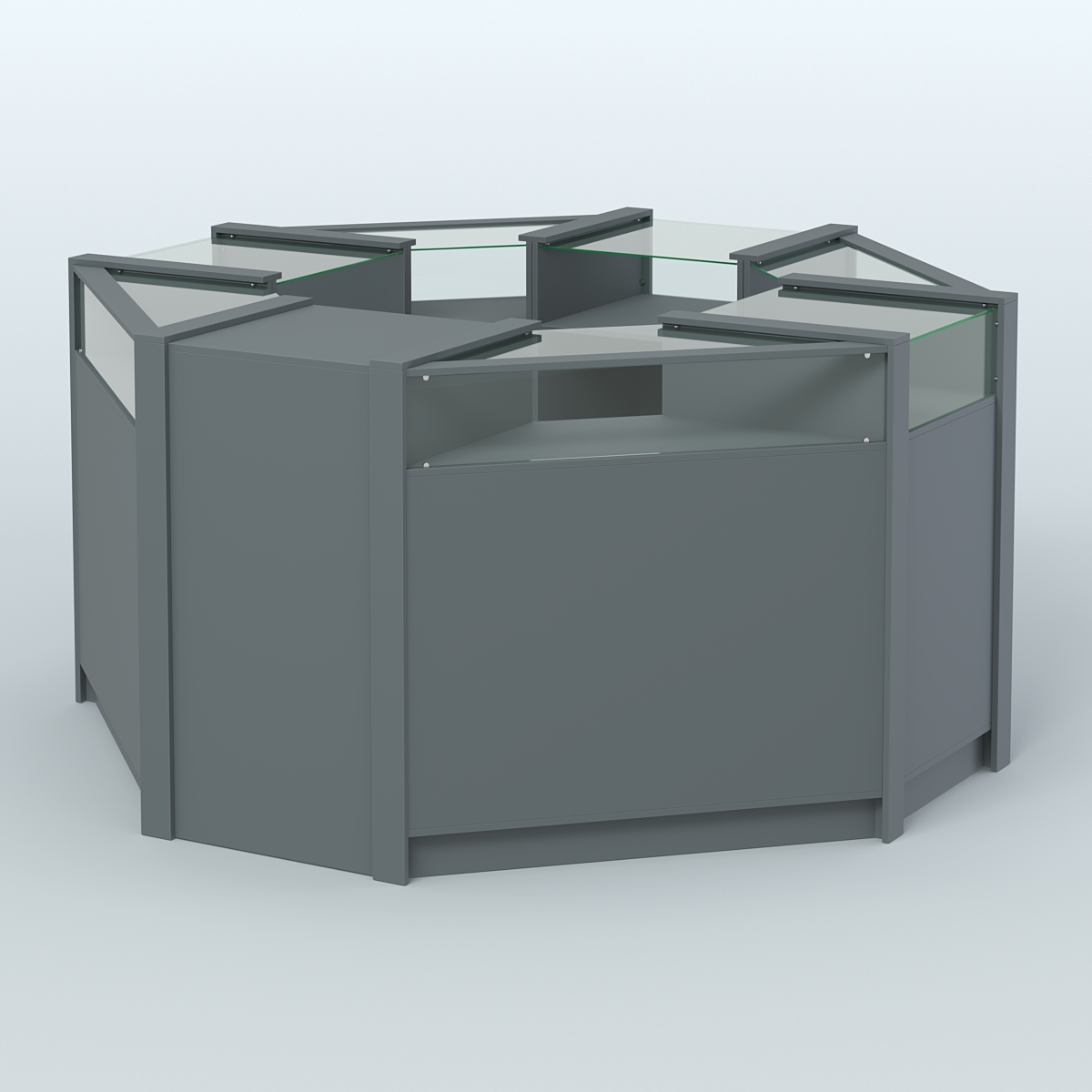 Торговый островок небольшой в стиле ЛОФТ №1 (4,72 кв.м) Темно-Серый