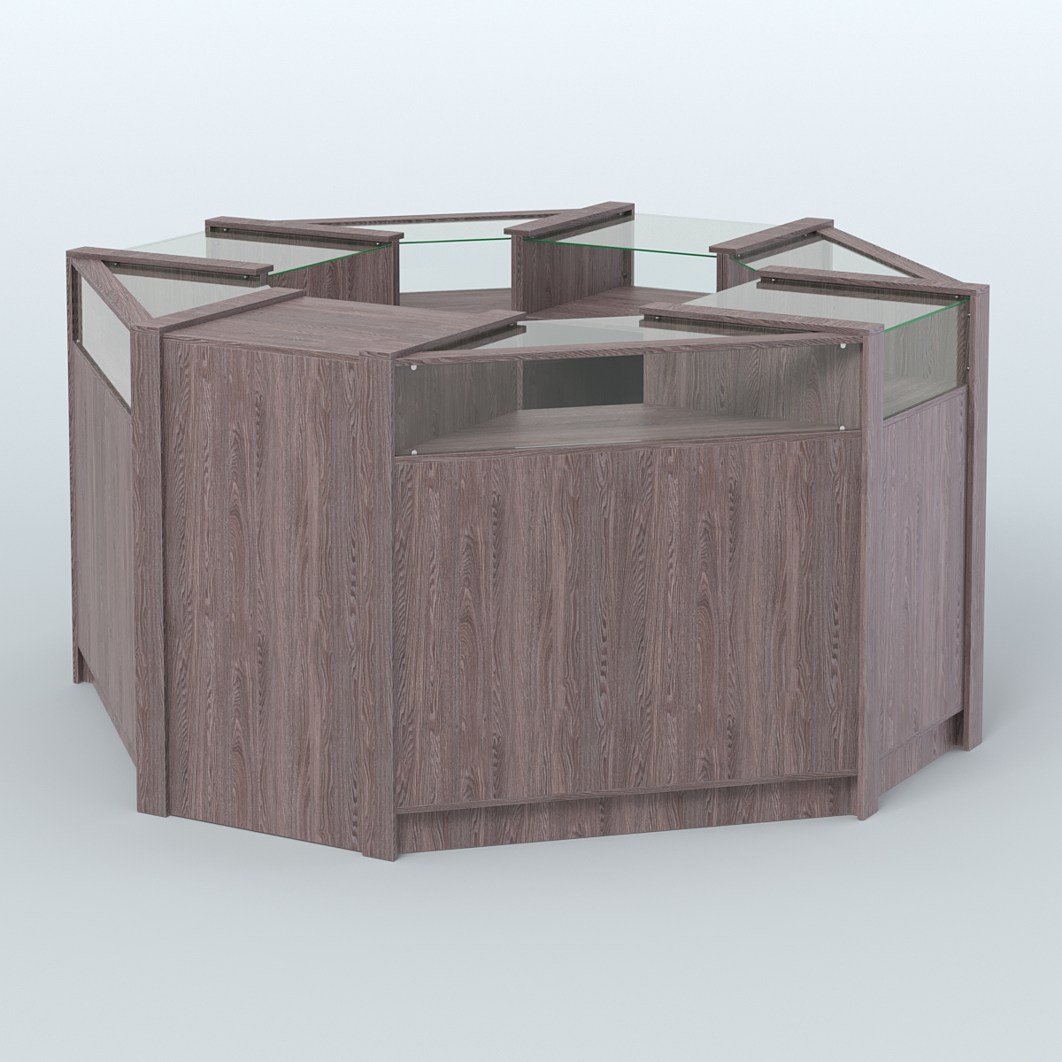 Торговый островок небольшой в стиле ЛОФТ №1 (4,72 кв.м) Ясень Анкор темный