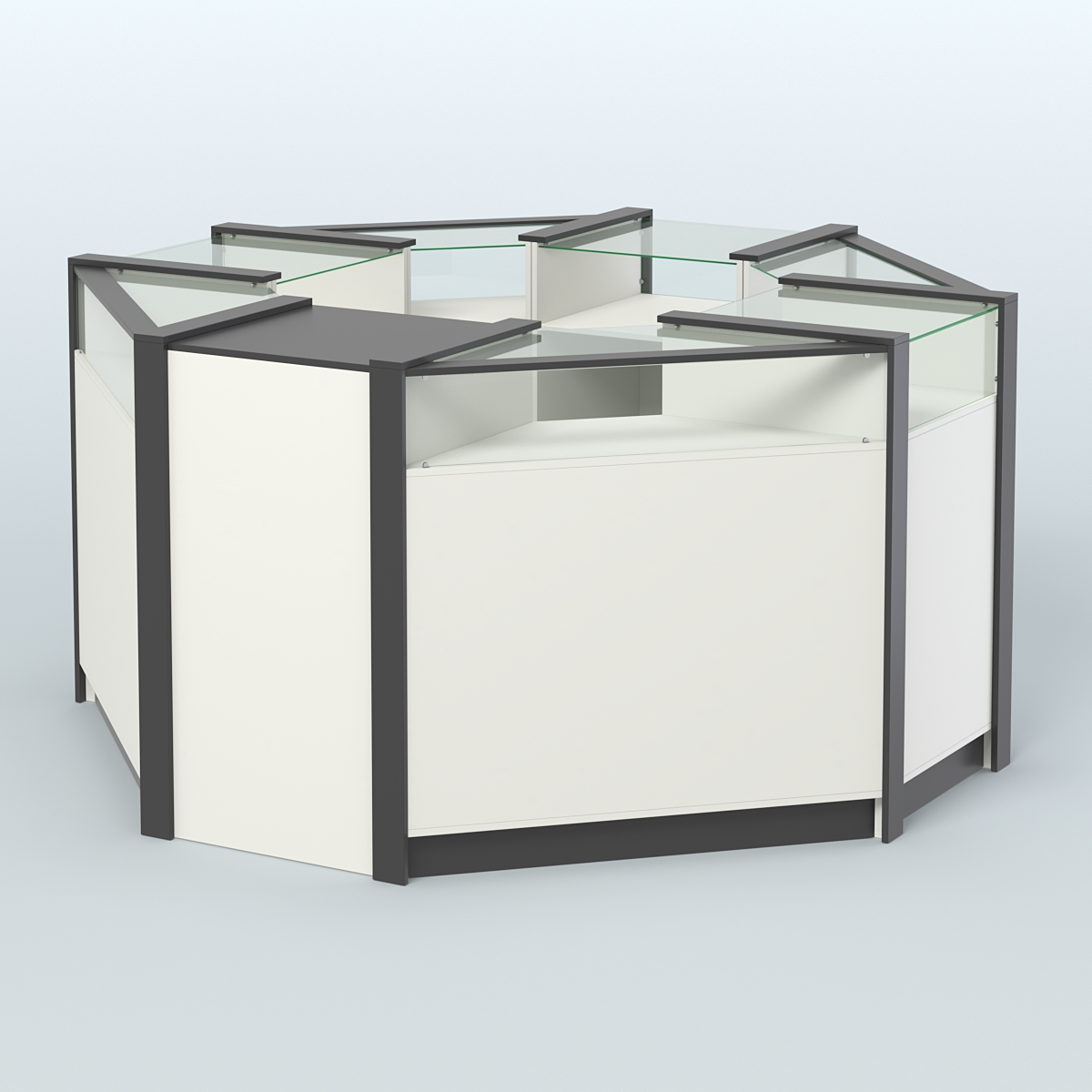 Торговый островок небольшой в стиле ЛОФТ №1 (4,72 кв.м) Белый и Черный