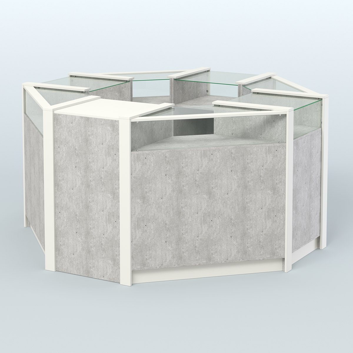 Торговый островок небольшой в стиле ЛОФТ №1 (4,72 кв.м) Метрополитан Грей + Белый