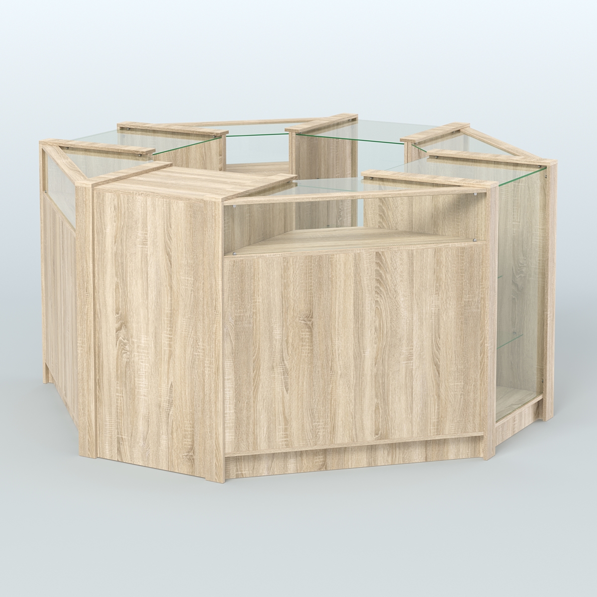 Торговый островок в стиле ЛОФТ с прозрачными фасадами №3 (4,72 кв.м) Дуб Сонома