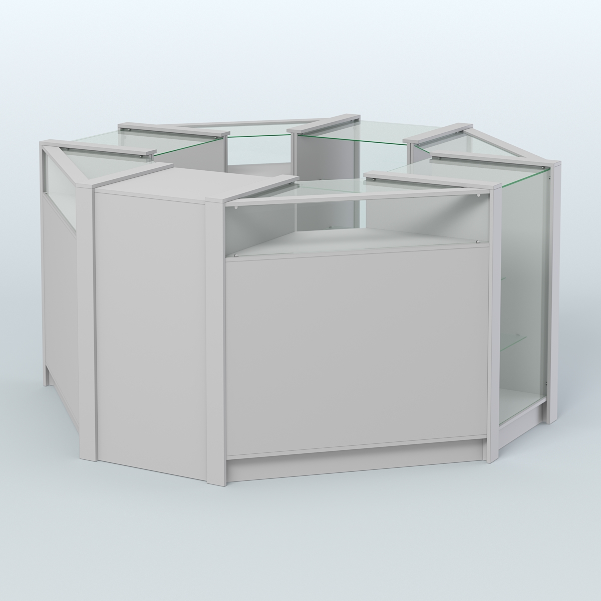 Торговый островок в стиле ЛОФТ с прозрачными фасадами №3 (4,72 кв.м) Серый