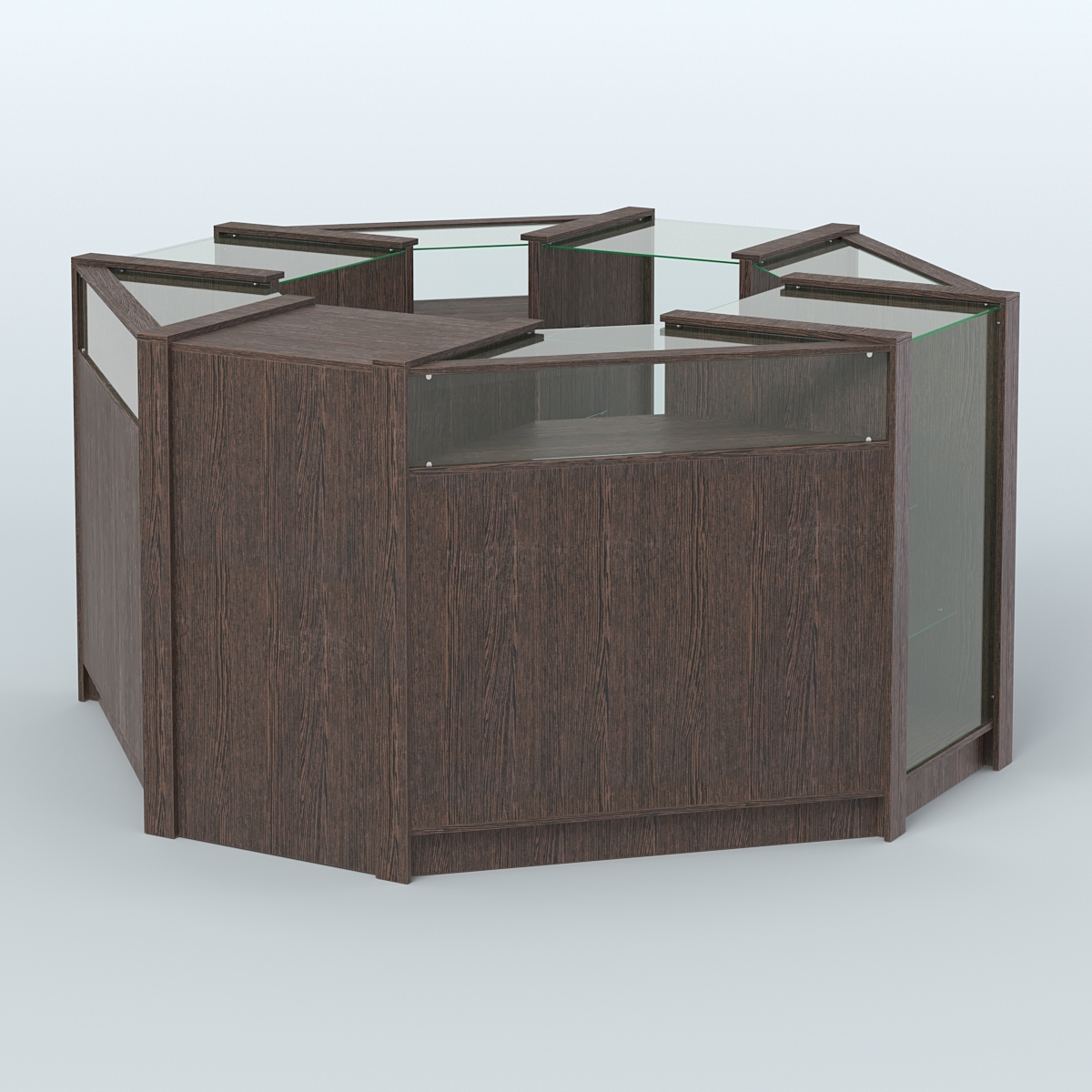 Торговый островок в стиле ЛОФТ с прозрачными фасадами №3 (4,72 кв.м) Дуб Венге