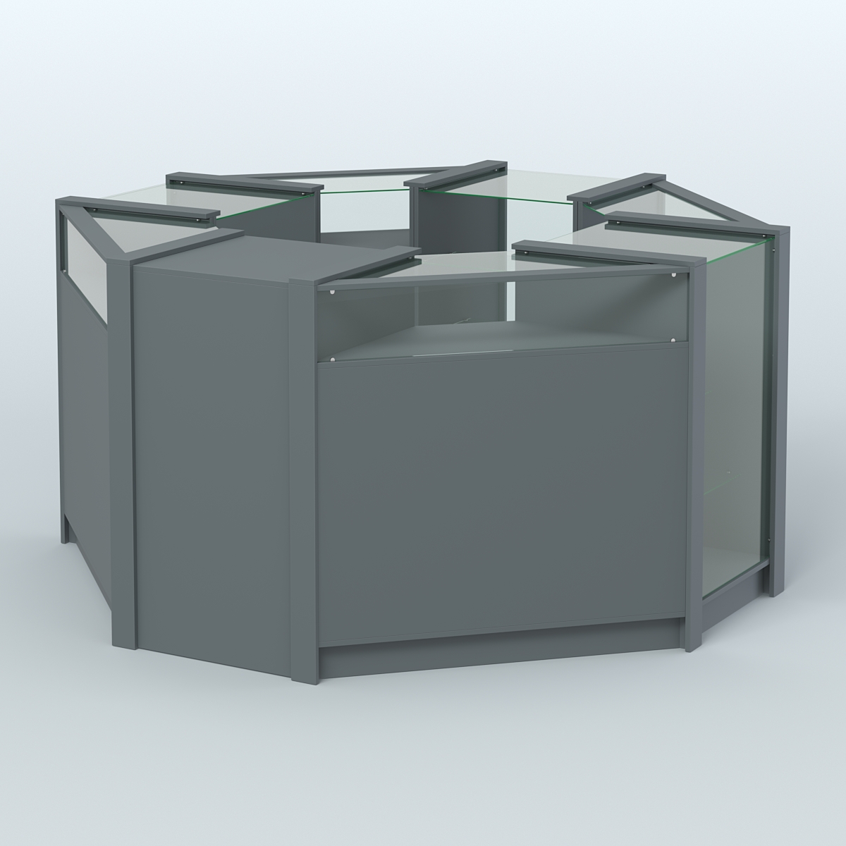 Торговый островок в стиле ЛОФТ с прозрачными фасадами №3 (4,72 кв.м) Темно-Серый