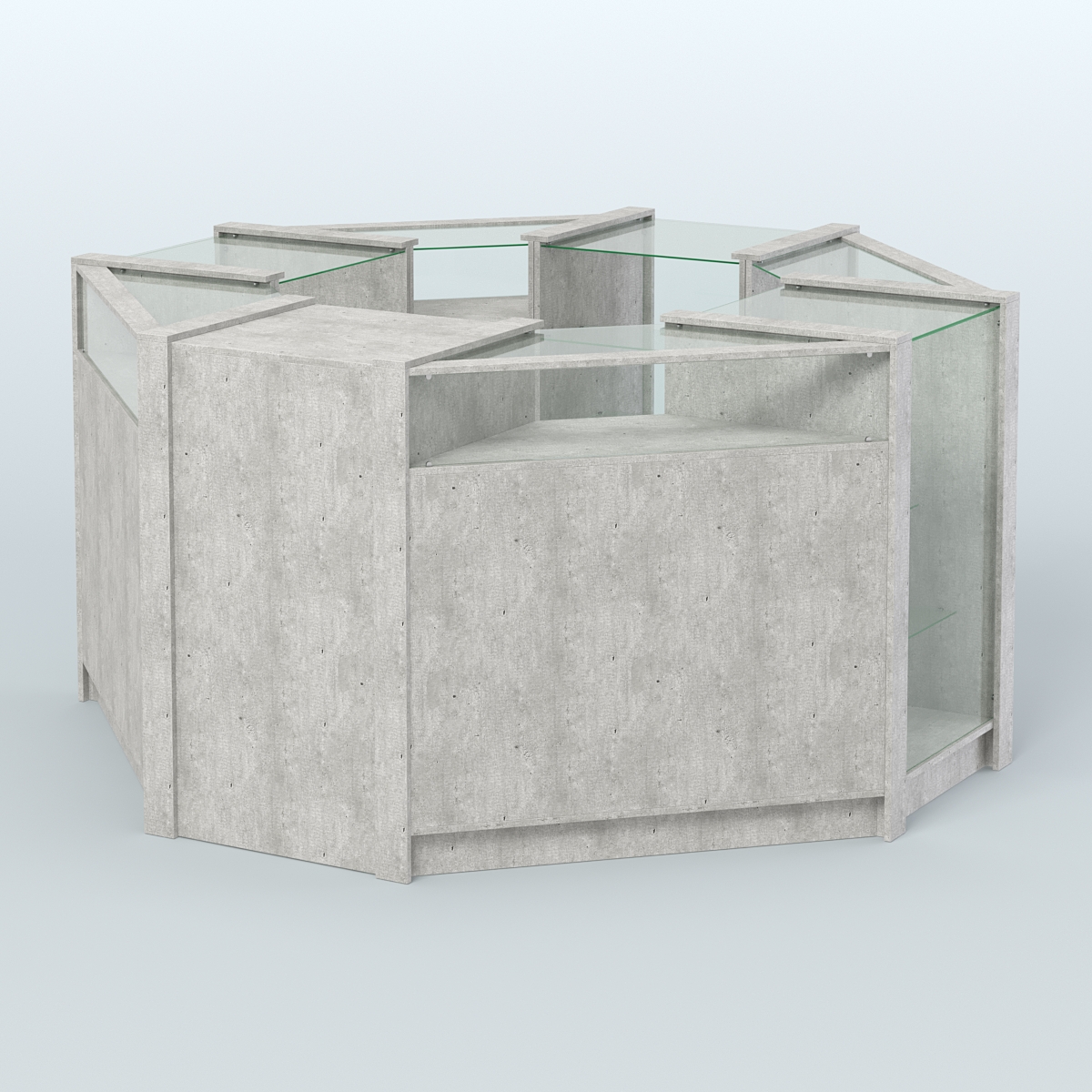 Торговый островок в стиле ЛОФТ с прозрачными фасадами №3 (4,72 кв.м) Метрополитан Грей