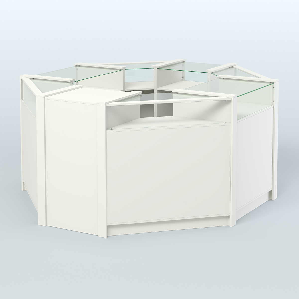 Торговый островок в стиле ЛОФТ с выкатным модулем №4 (5,38 кв.м) Белый