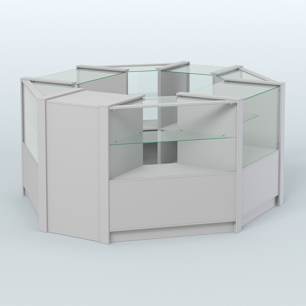 Торговый островок в стиле ЛОФТ восьмиугольный №5 (5,38 кв.м) Серый