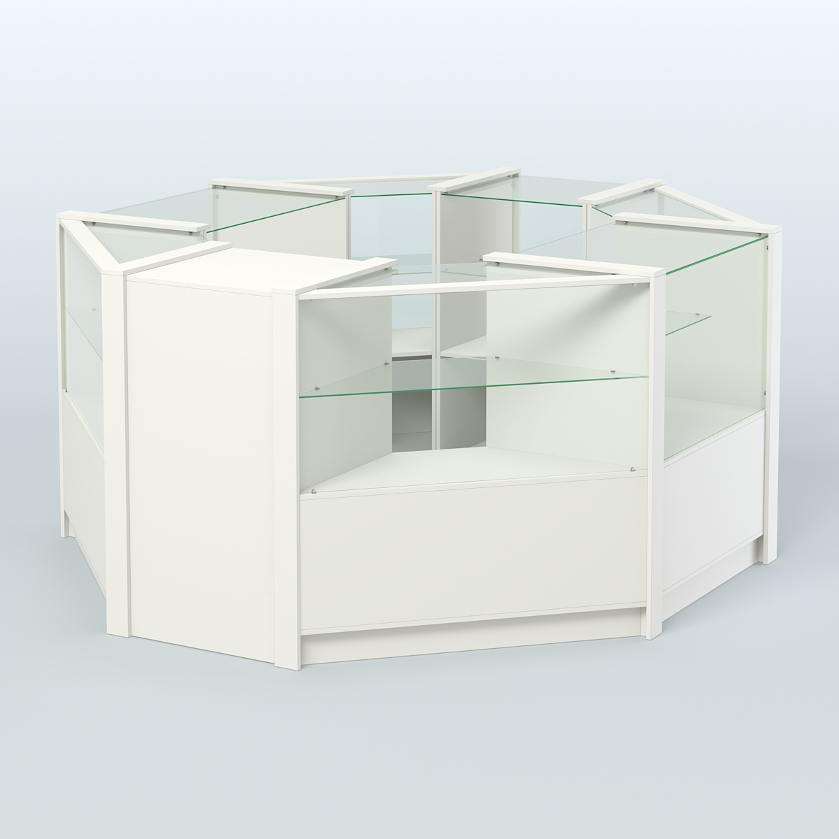 Торговый островок в стиле ЛОФТ восьмиугольный №5 (5,38 кв.м) Белый