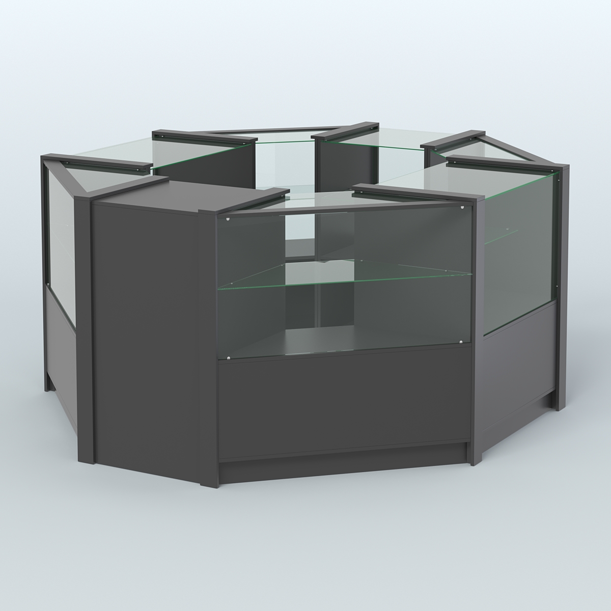 Торговый островок в стиле ЛОФТ восьмиугольный №5 (5,38 кв.м) Черный