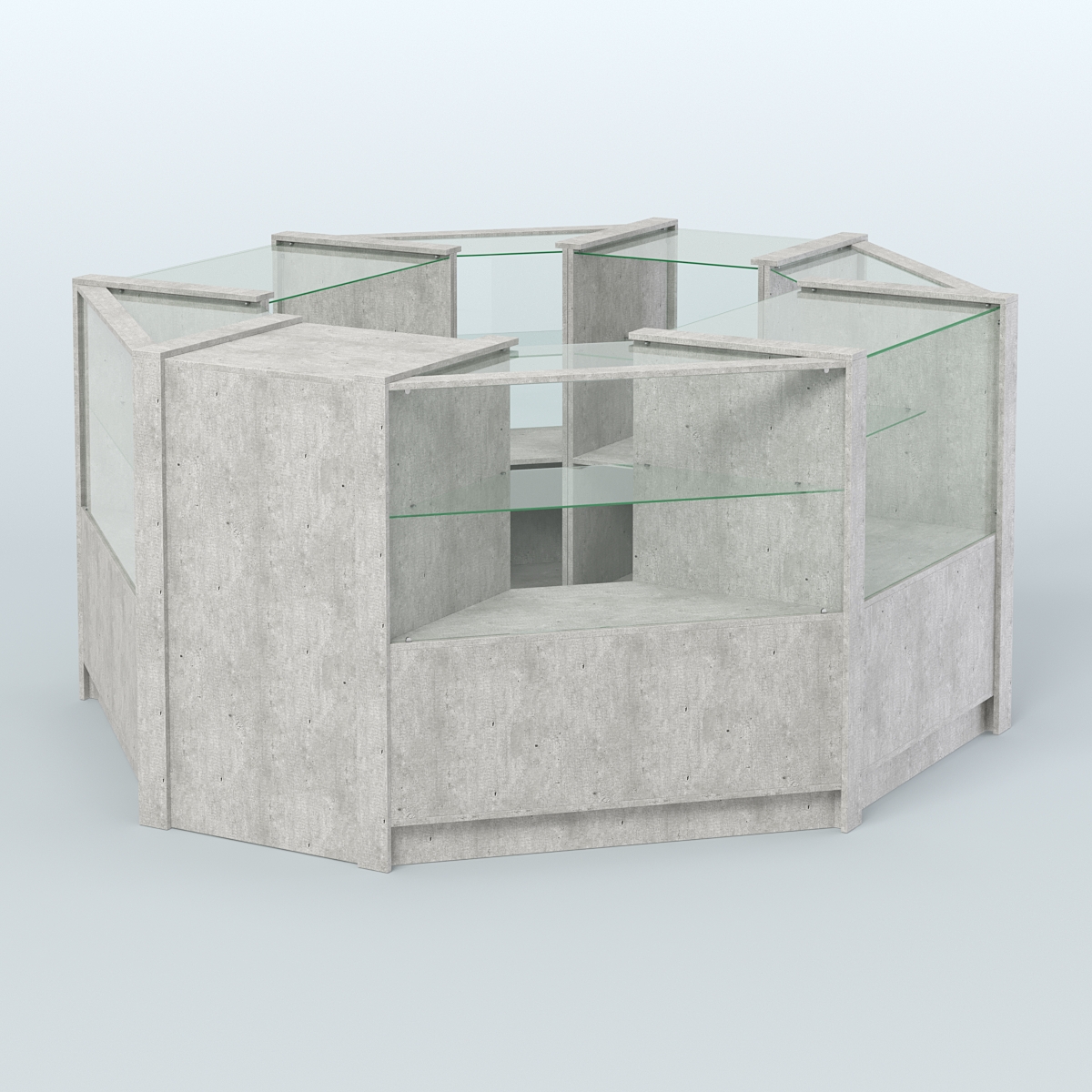 Торговый островок в стиле ЛОФТ восьмиугольный №5 (5,38 кв.м) Метрополитан Грей