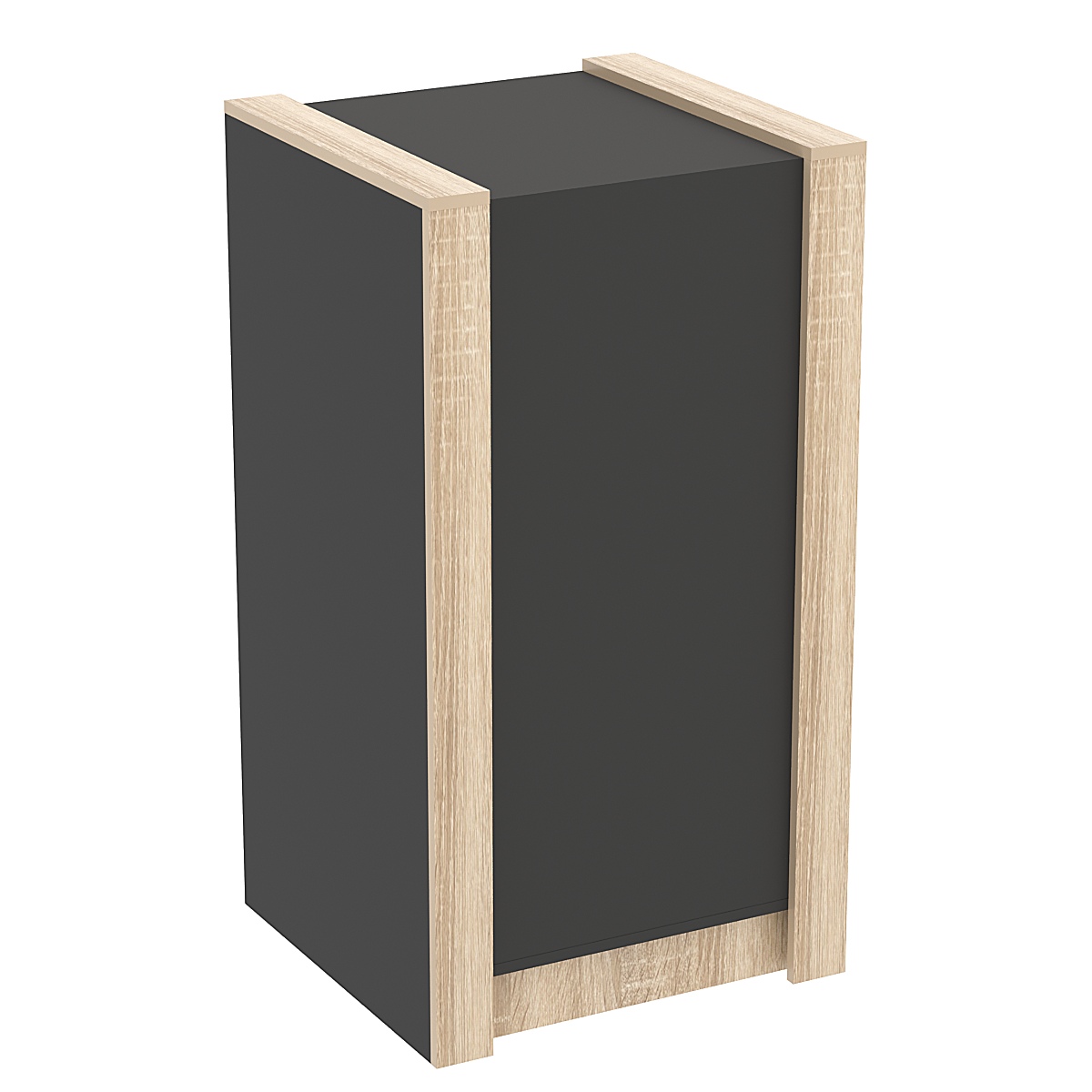 Прилавок из ДСП Модерн №1-600 с двумя полками Черный + Дуб Сонома