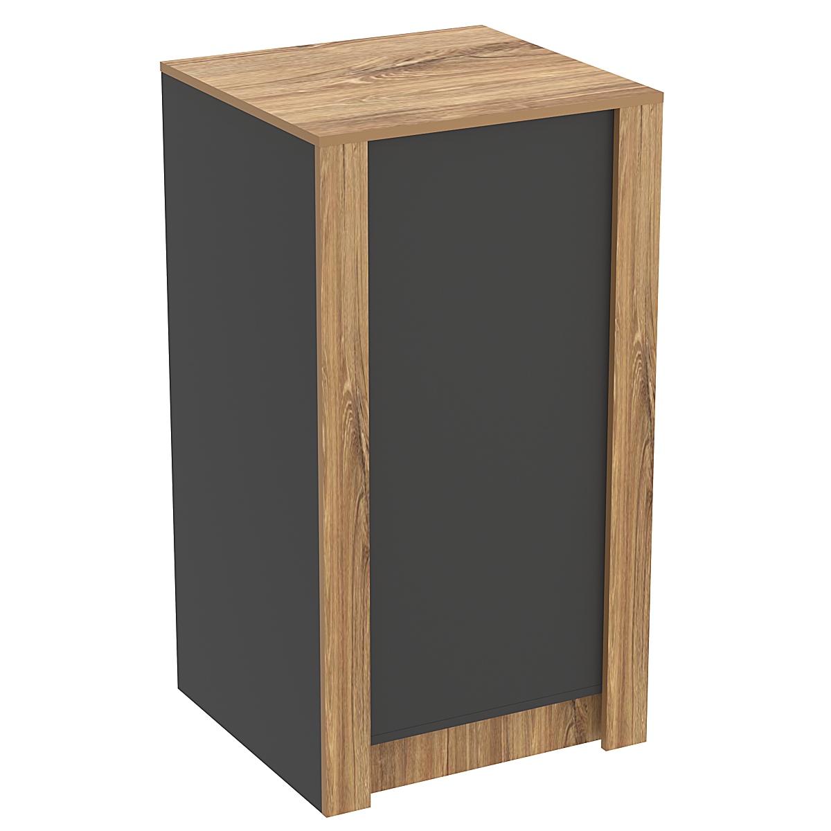 Прилавок из ДСП Модерн №1-КР-600 узкий отдельно- стоящий Черный + Дуб Канзас коричневый