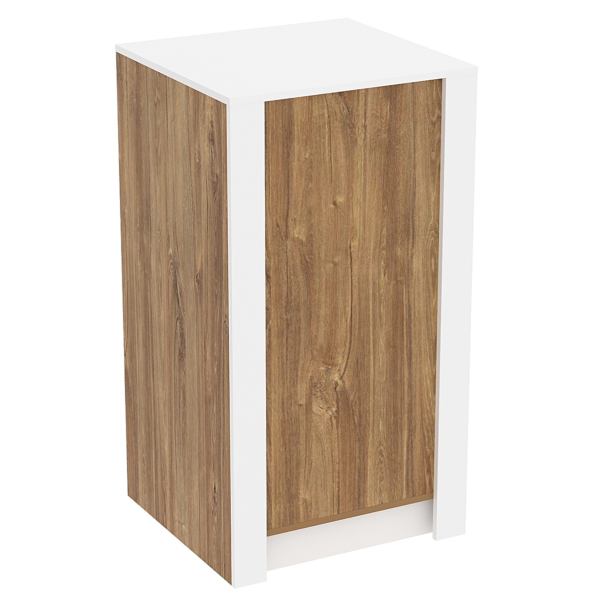 Прилавок из ДСП Модерн №1-КР-600 узкий отдельно- стоящий Дуб Канзас коричневый + Белый