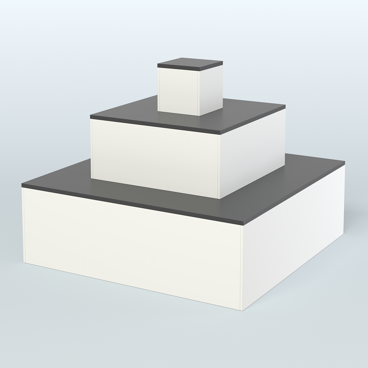 Островок-пирамида квадратный для торговых центров №1 Белый и Черный