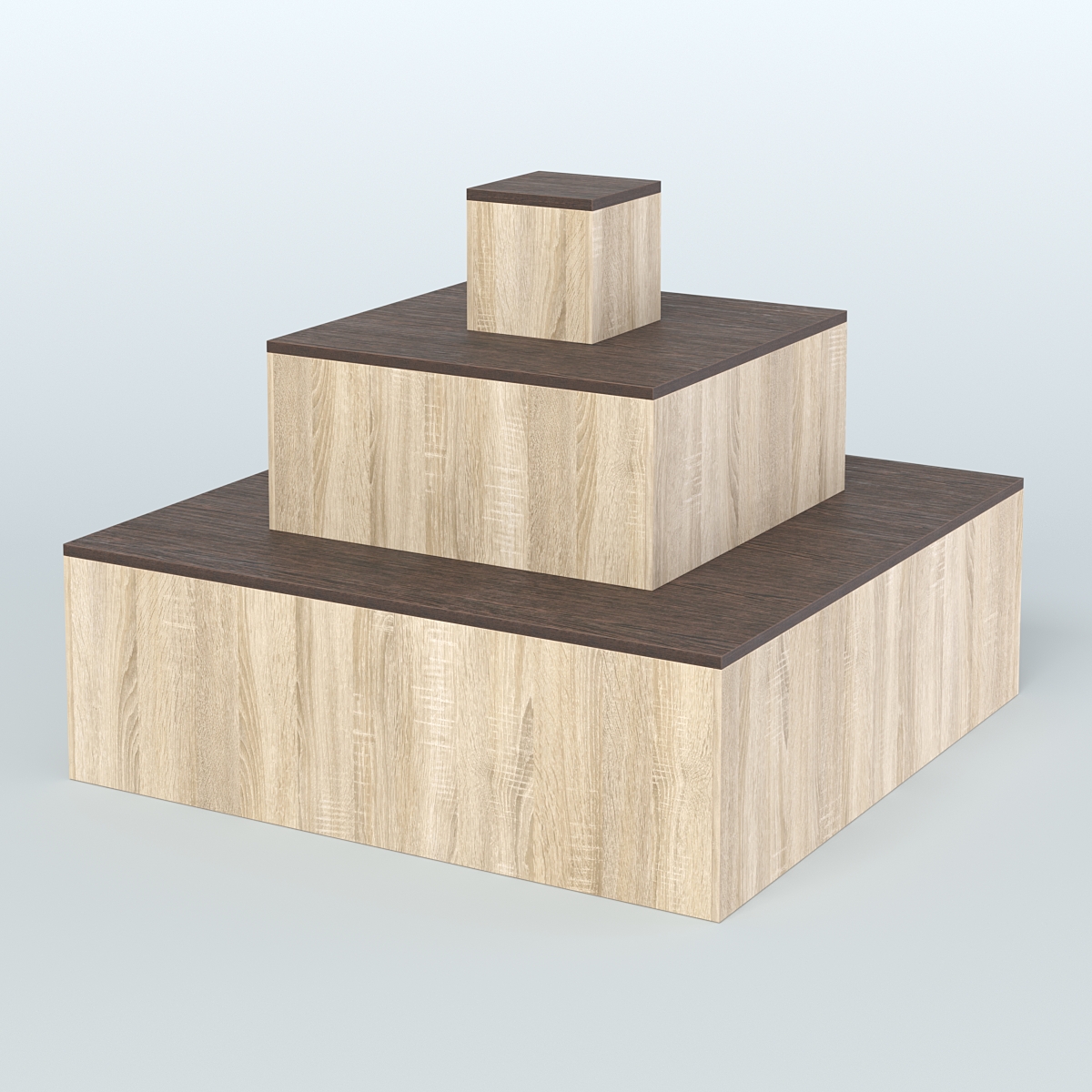 Островок-пирамида квадратный для торговых центров №1 Дуб Сонома + Дуб Венге