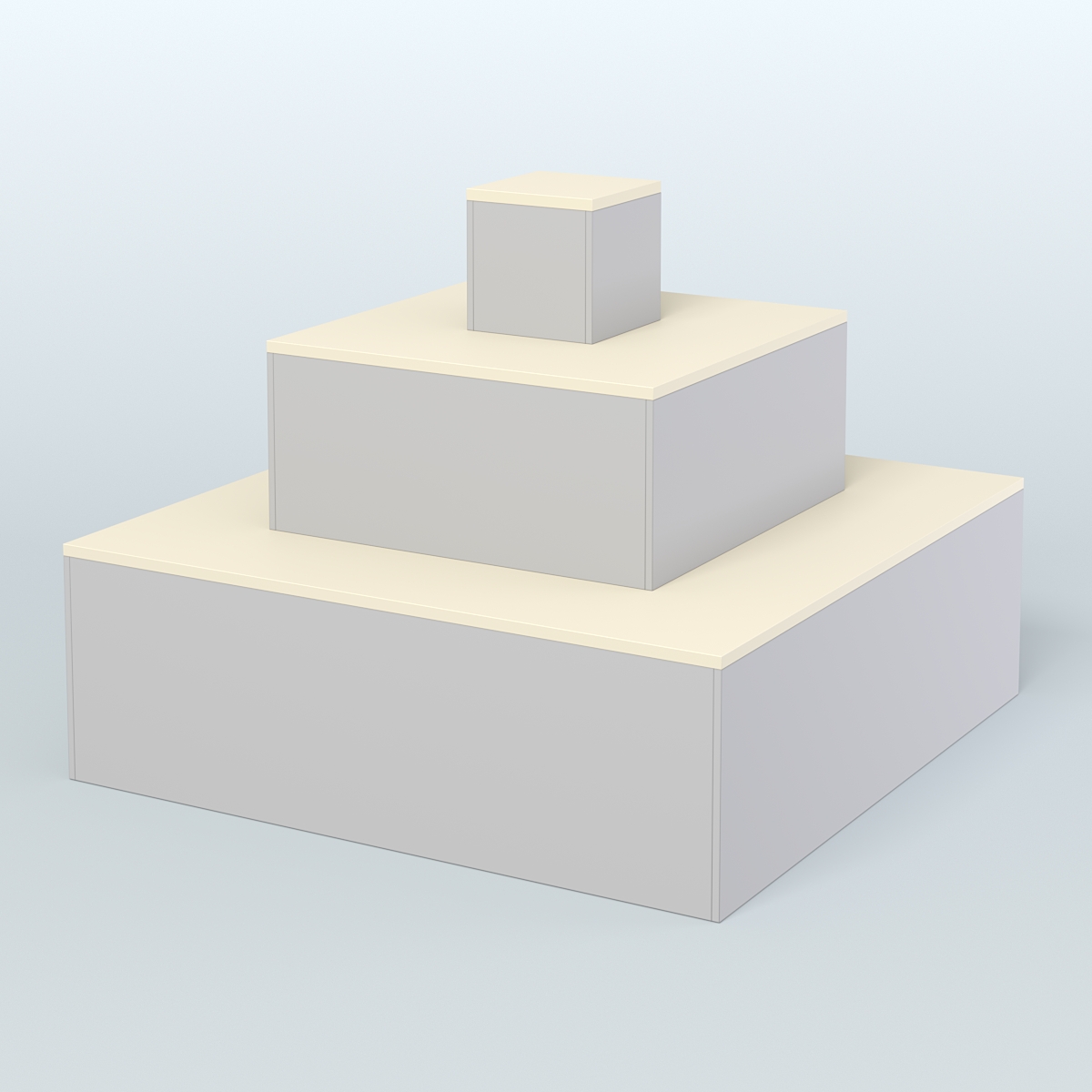 Островок-пирамида квадратный для торговых центров №1 Серый + Крем Вайс