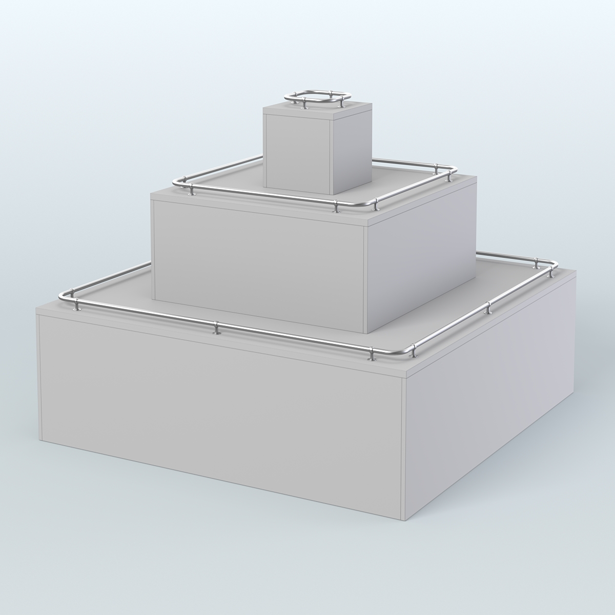 Островок-пирамида с хромирован- ными ограничителями для торговых центров №1-ХО Серый