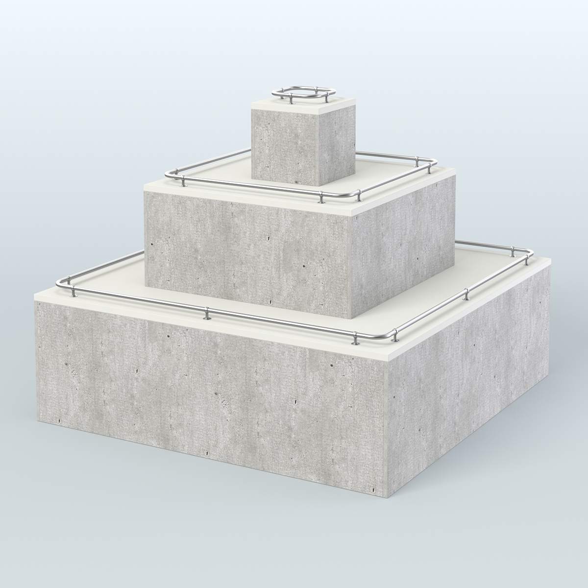 Островок-пирамида с хромирован- ными ограничителями для торговых центров №1-ХО Метрополитан Грей + Белый