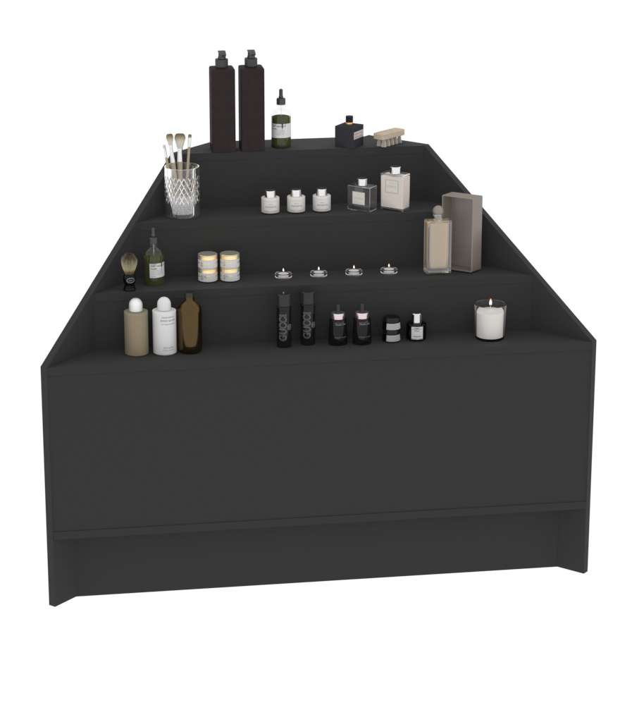 Прилавок-горка угловой №1А с четырьмя ступенями (внешний угол) Черный