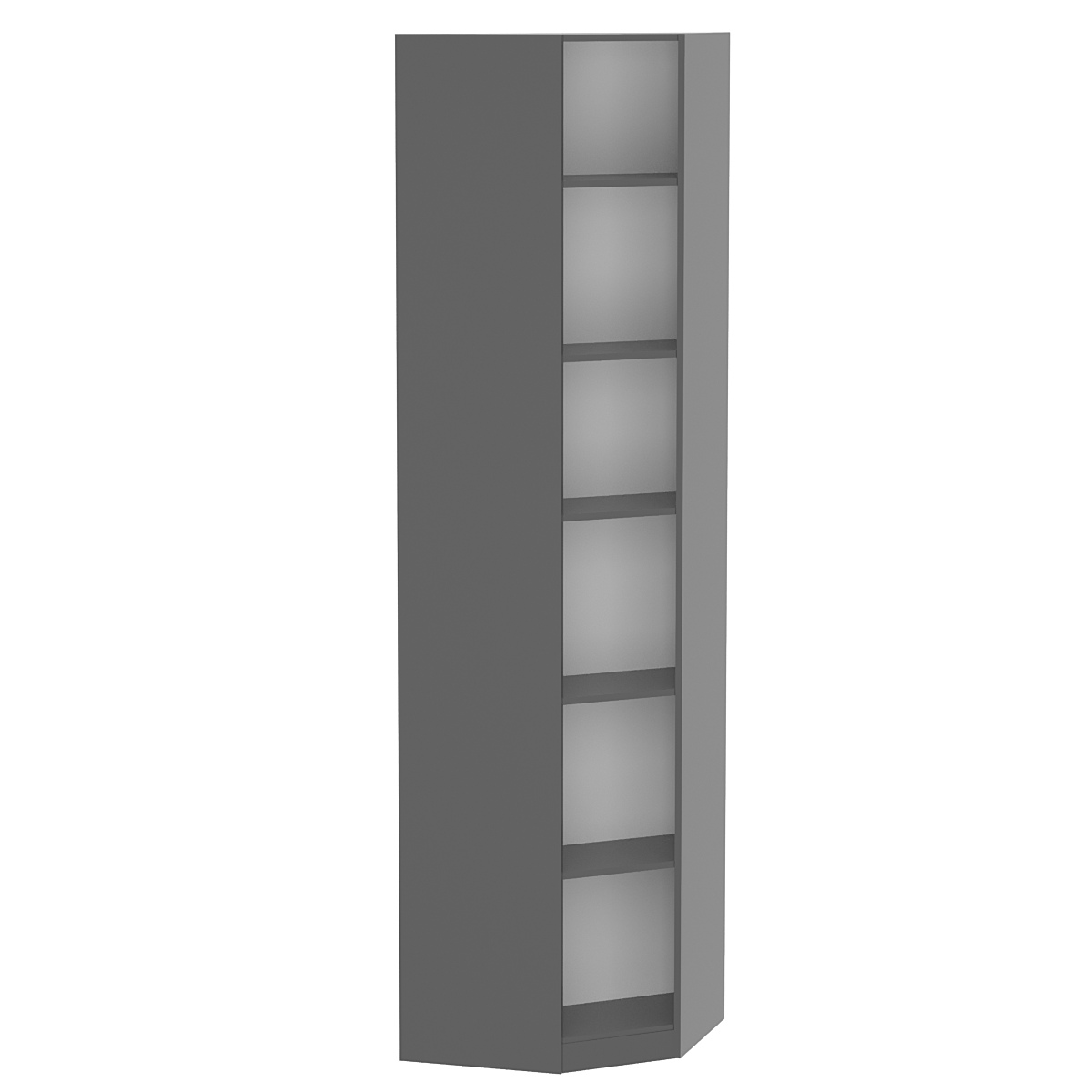 Стеллаж угловой из ДСП серии Эконом №5-400 Темно-Серый