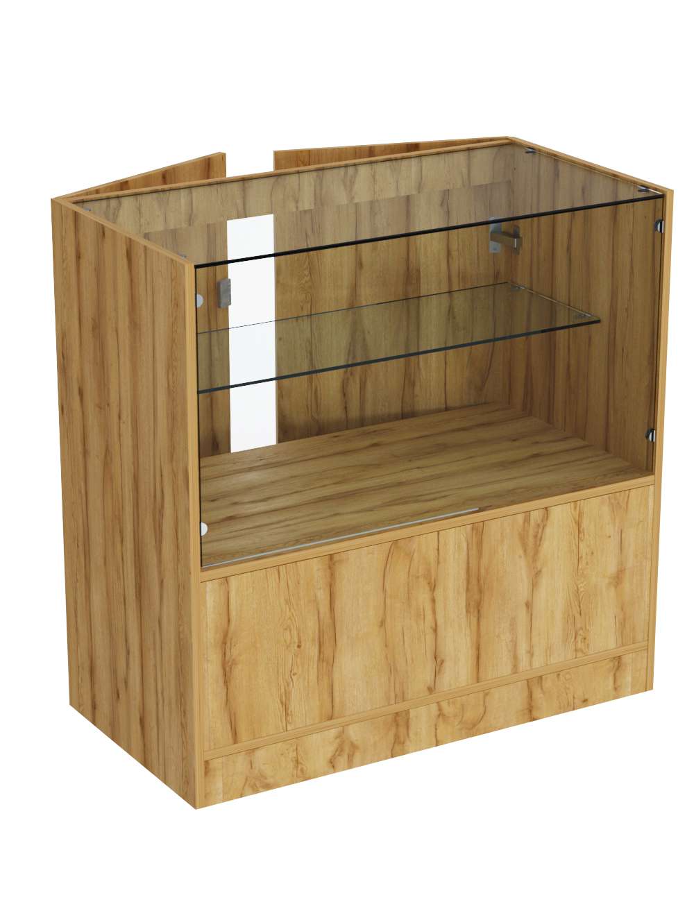 Прилавок из ДСП серии Тандем №3-900 с широкой полкой и дверками Дуб Золотистый