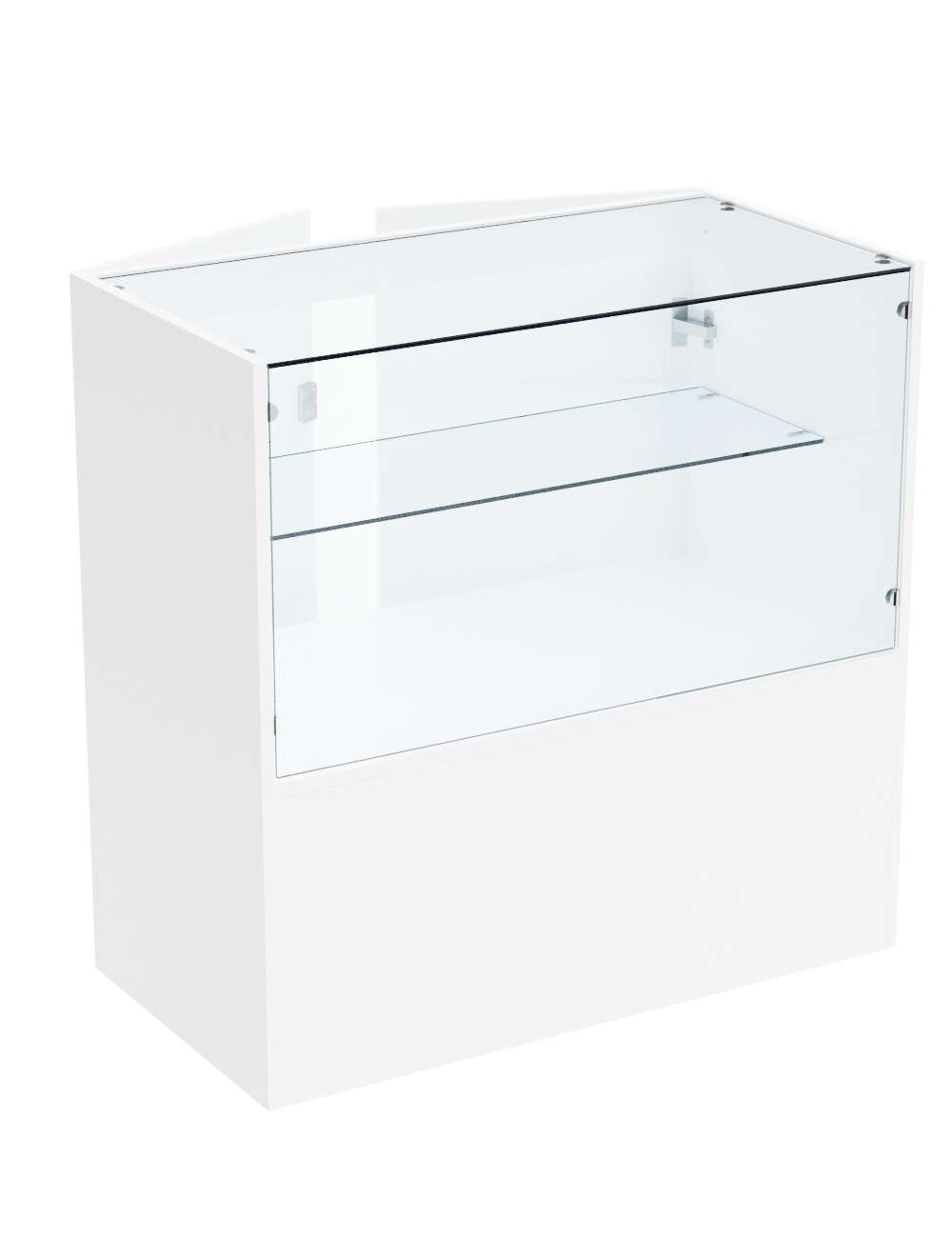 Прилавок из ДСП серии Тандем №3-900 с широкой полкой и дверками Белый