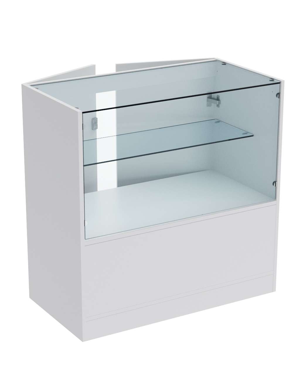 Прилавок из ДСП серии Тандем №3-900 с широкой полкой и дверками Серый