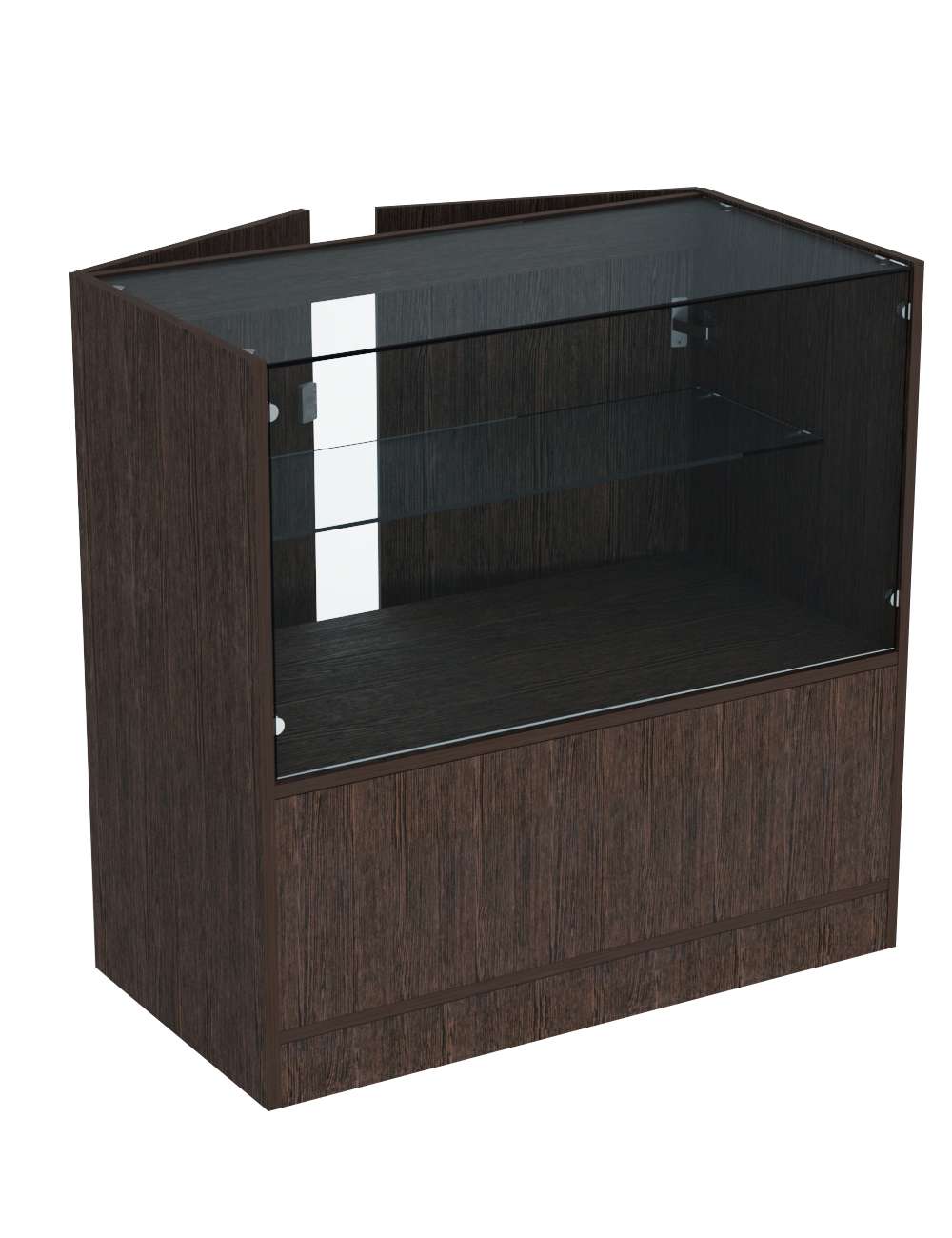 Прилавок из ДСП серии Тандем №3-900 с широкой полкой и дверками Дуб Венге