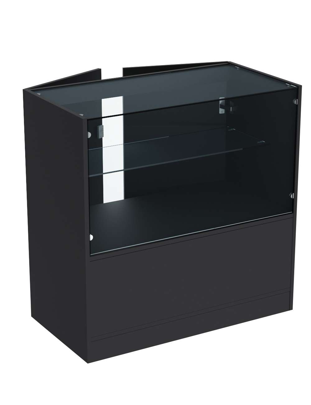 Прилавок из ДСП серии Тандем №3-900 с широкой полкой и дверками Черный