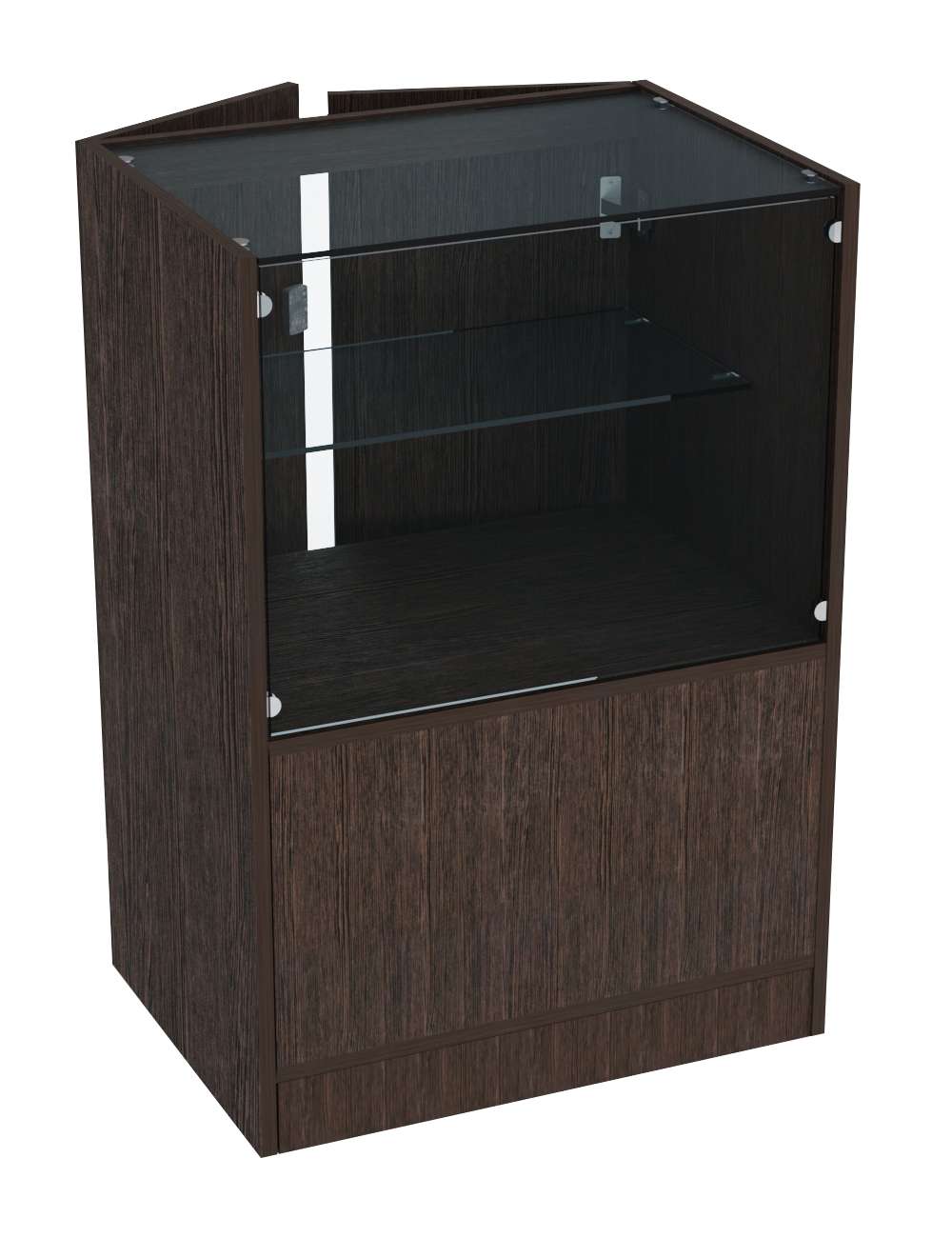 Прилавок из ДСП серии Тандем №3-600 небольшой с полкой и дверками Дуб Венге