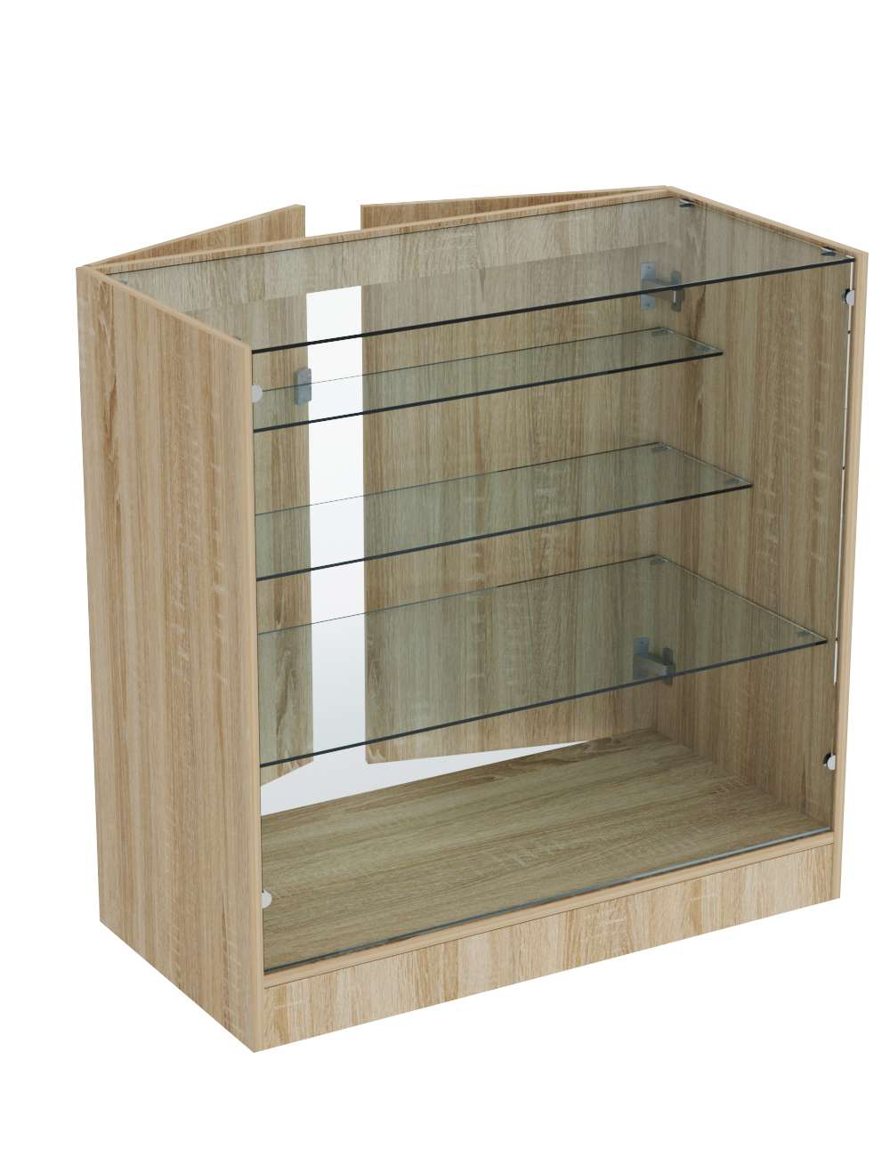 Прилавок из ДСП серии Тандем №4-900 с тремя полками и дверками Дуб сонома