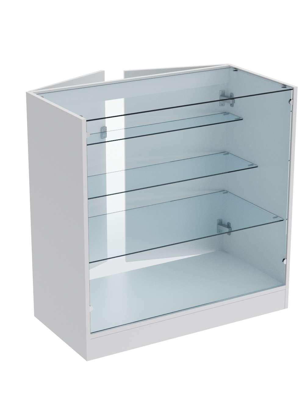 Прилавок из ДСП серии Тандем №4-900 с тремя полками и дверками Серый