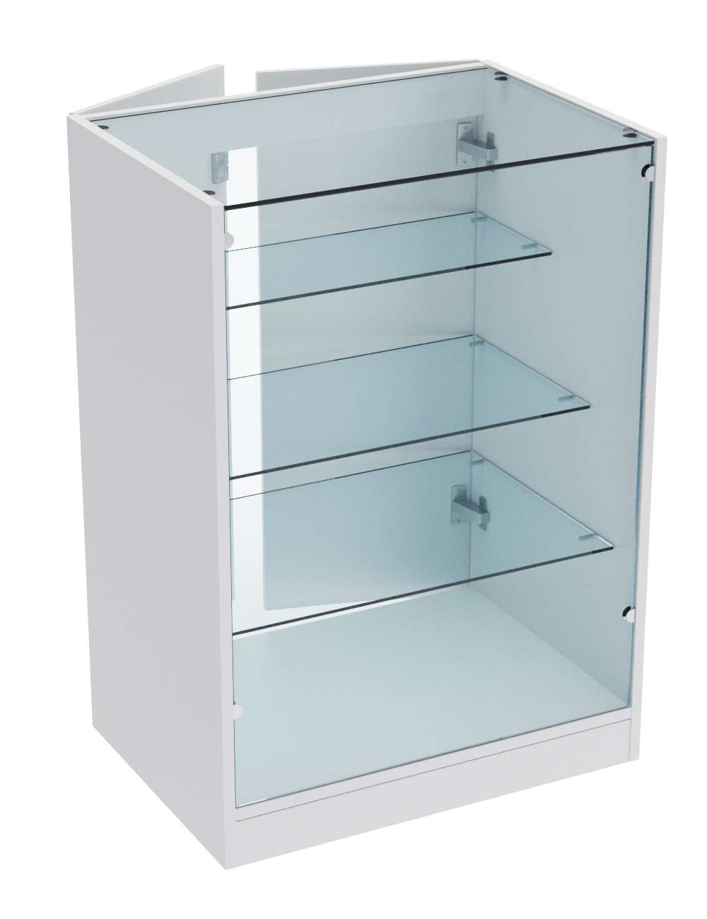 Прилавок из ДСП серии Тандем №4-600 с полками лесенкой и дверками Серый