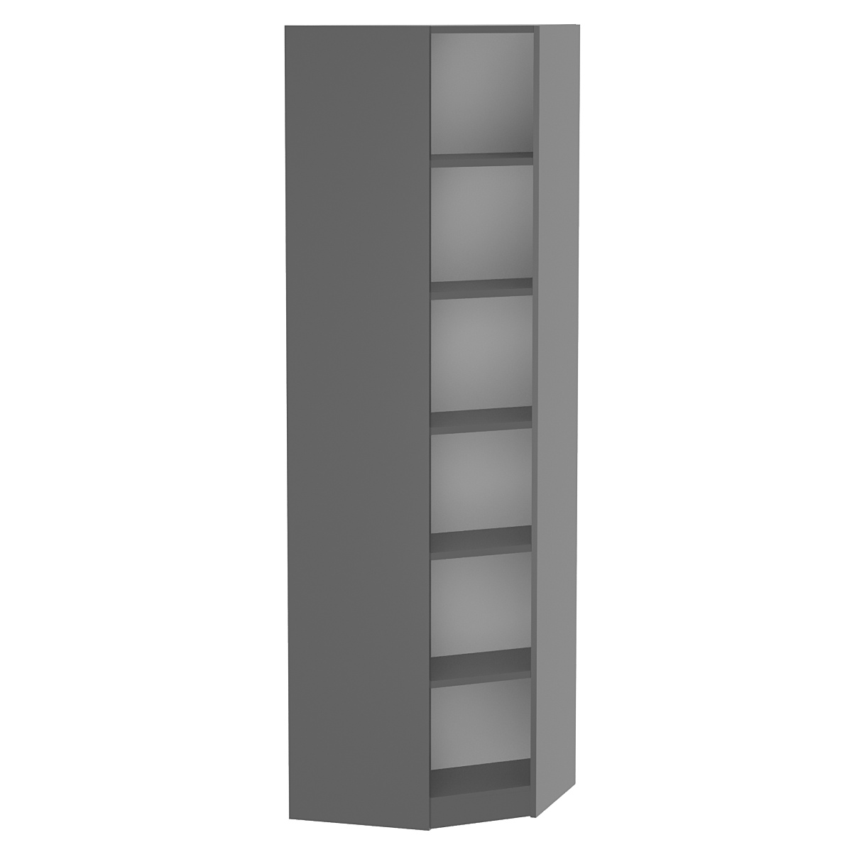 Стеллаж угловой из ДСП серии Эконом №7-1У (внутренний угол) Темно-Серый