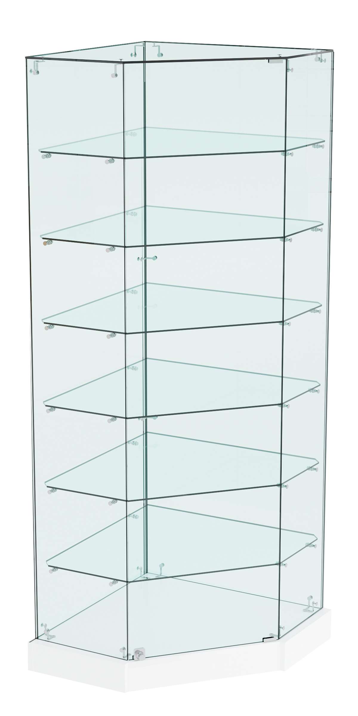 Витрина Хит продаж угловая №309 (закрытая, задние стенки - стекло) Белый