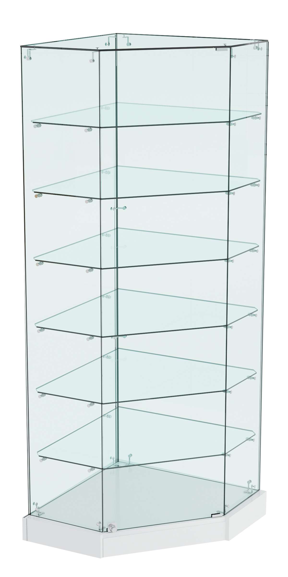 Витрина Хит продаж угловая №309 (закрытая, задние стенки - стекло) Серый