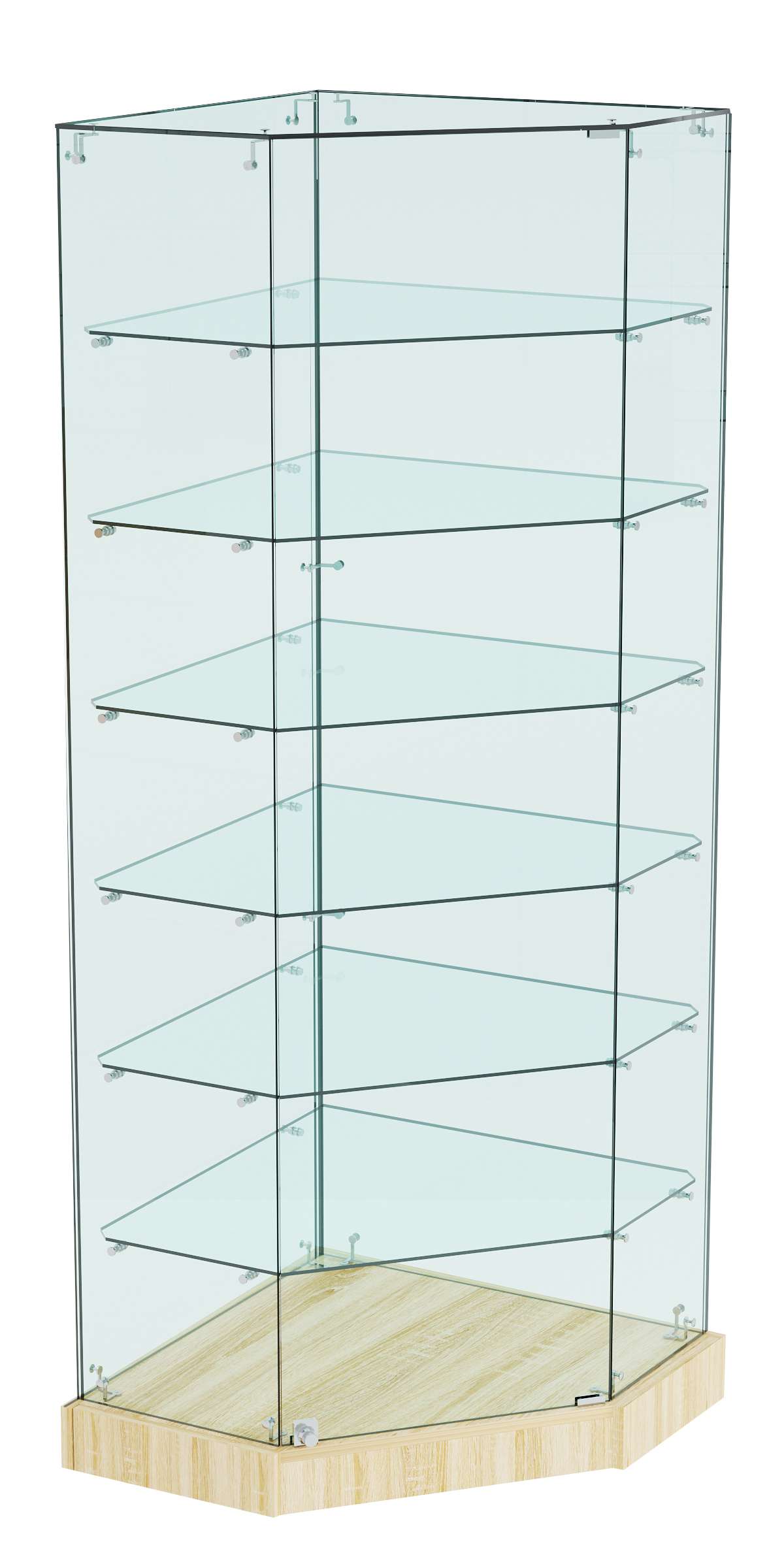 Витрина Хит продаж угловая №309 (закрытая, задние стенки - стекло) Дуб сонома