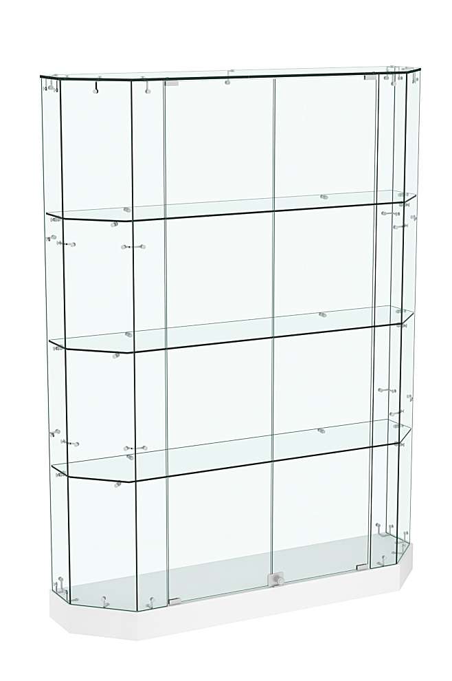 Торговая стеклянная витрина Хит Продаж со скошенным фасадом прозрачная №409 Белый