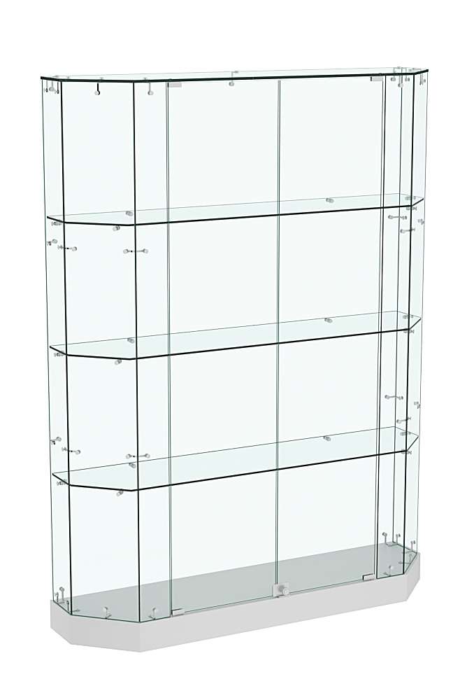 Торговая стеклянная витрина Хит Продаж со скошенным фасадом прозрачная №409 Серый